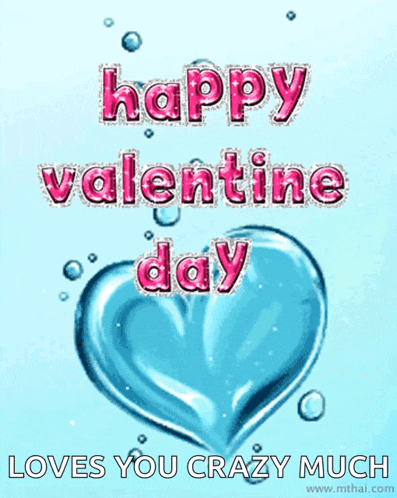 a happy valentine 's day greeting card with a water heart