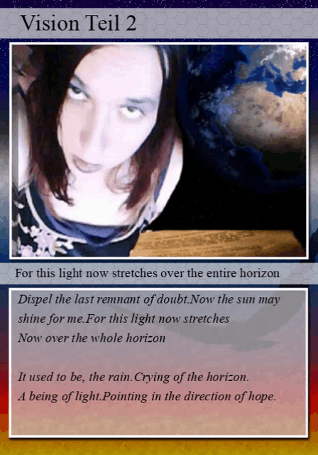 a vision teil 2 card with a picture of a woman on it