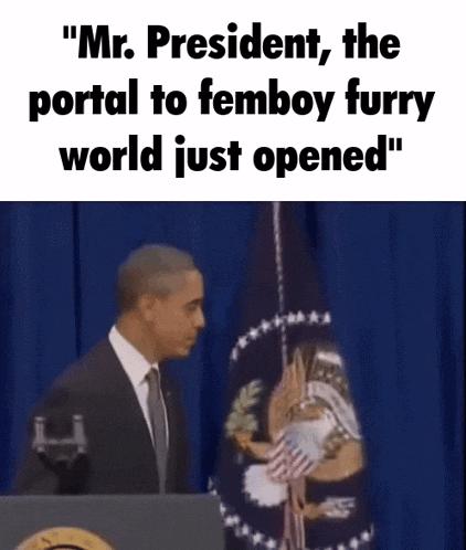 mr. president , the portal to femboy furry world just opened ! "