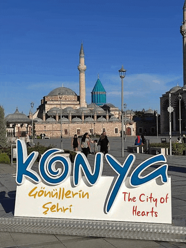 a sign that says konya the city of hearts