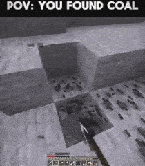 a screenshot of a video game that says " you found coal " at the top