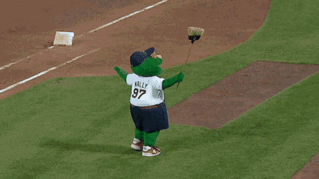 Boston Red Sox Wally The Green Monster GIF - Boston Red Sox Wally The Green Monster Sweep GIFs