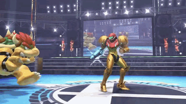 samus and bowser are playing a video game