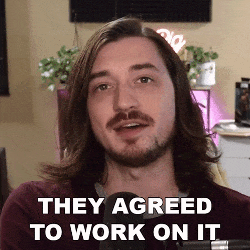 They Agreed To Work On It Aaron Brown GIF - They Agreed To Work On It Aaron Brown Bionicpig GIFs
