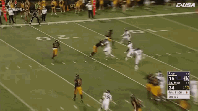 Southern Miss Golden Eagles Touchdown GIF - Southern Miss Golden Eagles Golden Eagles Touchdown GIFs