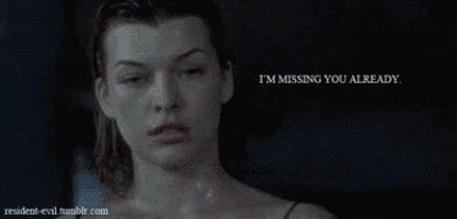 a close up of a woman 's face with a caption that says `` i 'm missing you already '' .