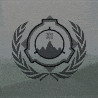 a black and white emblem with a laurel wreath