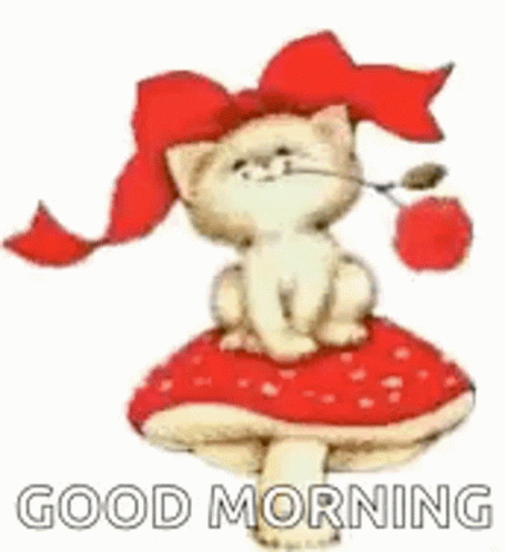 Good Morning Kitty GIF - Good Morning Kitty Flowers GIFs