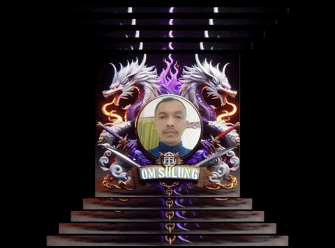 a picture of a man with a dragon in the frame
