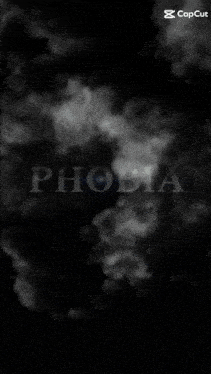 the word phobia is on a black background with clouds