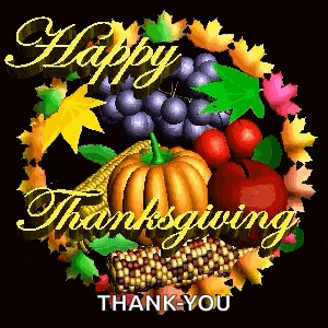 a picture of fruits and vegetables with the words " happy thanksgiving thank you "