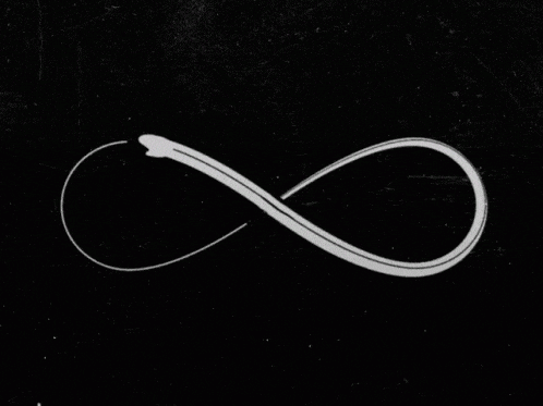 a black background with a white infinity symbol