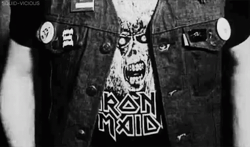 Iron Maiden Shirt - Metal GIF - Iron Maiden Denim Tshirt GIFs