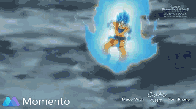 a momento ad for super dragon ball heroes shows goku
