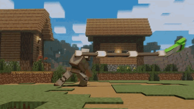 a video game character is holding a green sword