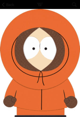 a picture of kenny from south park on a phone