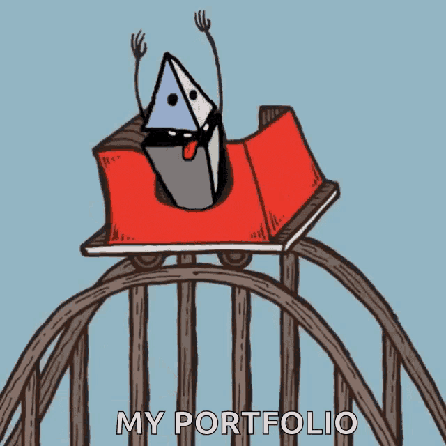 a roller coaster with the words " my portfolio " on the bottom