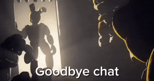 a goodbye chat message with a shadow of a bunny