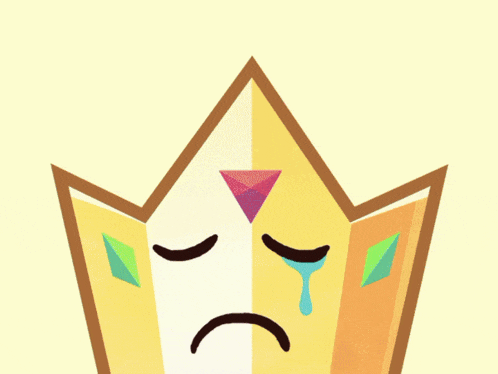 a cartoon character with a tear coming out of his eye