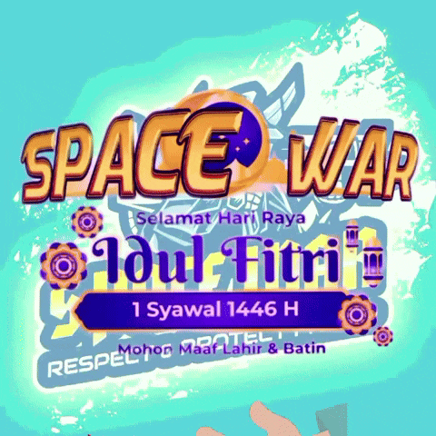 a poster that says space war and idul fitri
