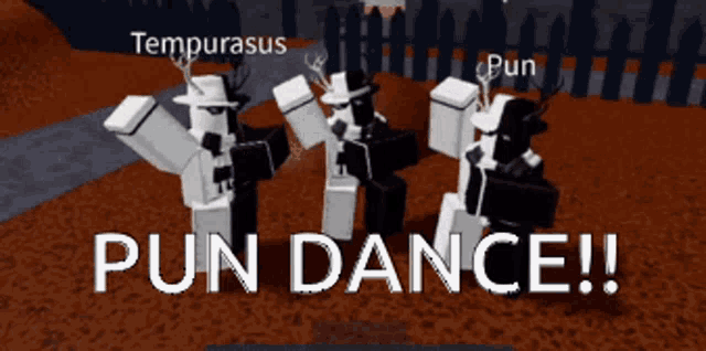 a screenshot of a game that says pun dance on it