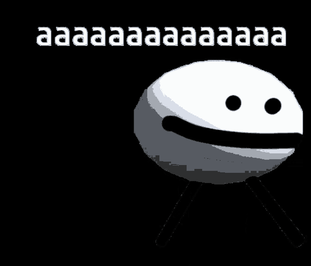 a white smiley face with black eyes and the words aa aa aa aa aa aa