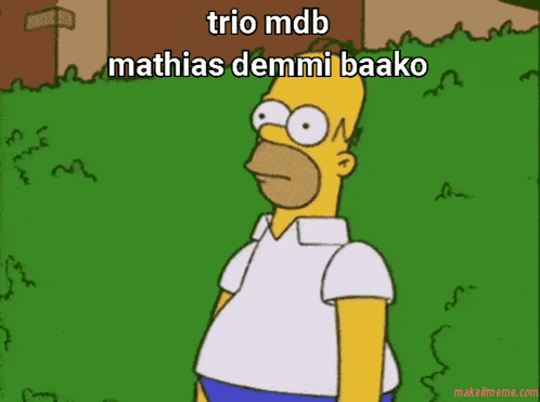 a cartoon of homer simpson with the words trio mdb mathias demmi baako on the bottom