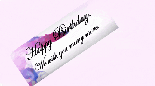 a happy birthday message with a pink background