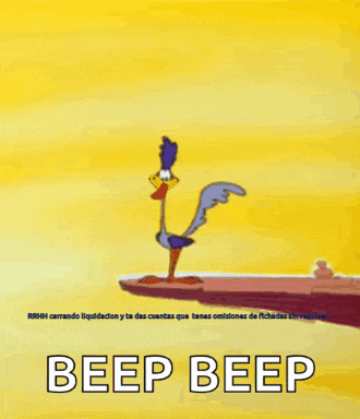 a beep beep sign with a cartoon character