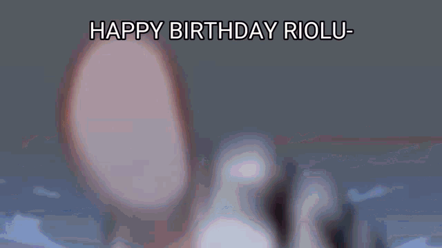 a girl in a video game is giving a peace sign and says happy birthday riolu