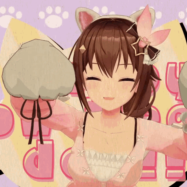 a girl with a cat ear and a star on her hair