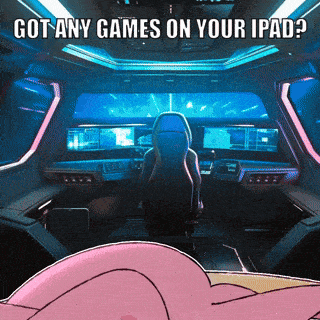 a cartoon drawing of a futuristic car with the words got any games on your ipad