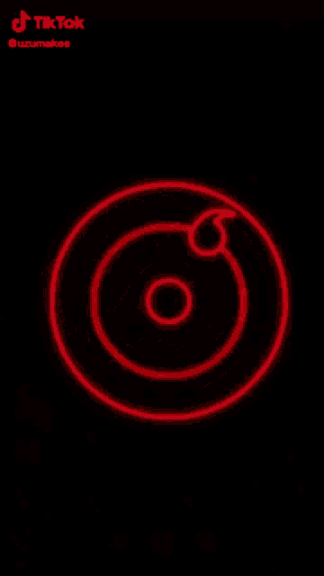 a tiktok video of a red and black circle
