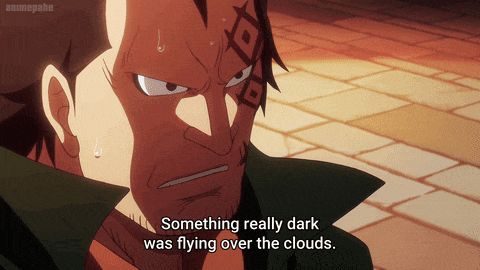a man is talking about something really dark flying over the clouds