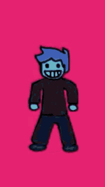 a cartoon of a man wearing a mask and a black sweater .