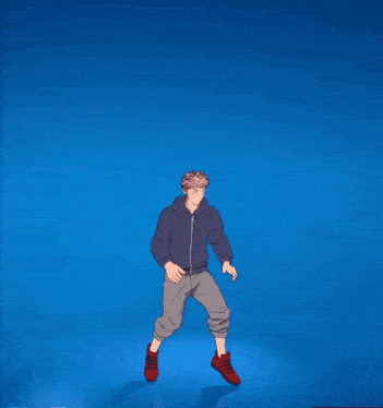 a cartoon drawing of a man jumping into a basketball hoop with a fireball coming out of it