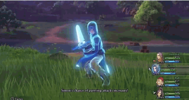 a screenshot of a video game that says simon use frost fang !