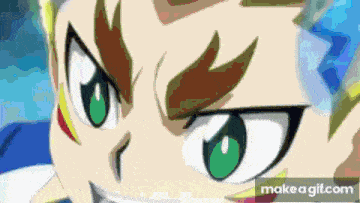 a close up of a person 's face with green eyes and a red and yellow hair .