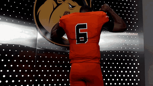 a football player with the number 6 on his back