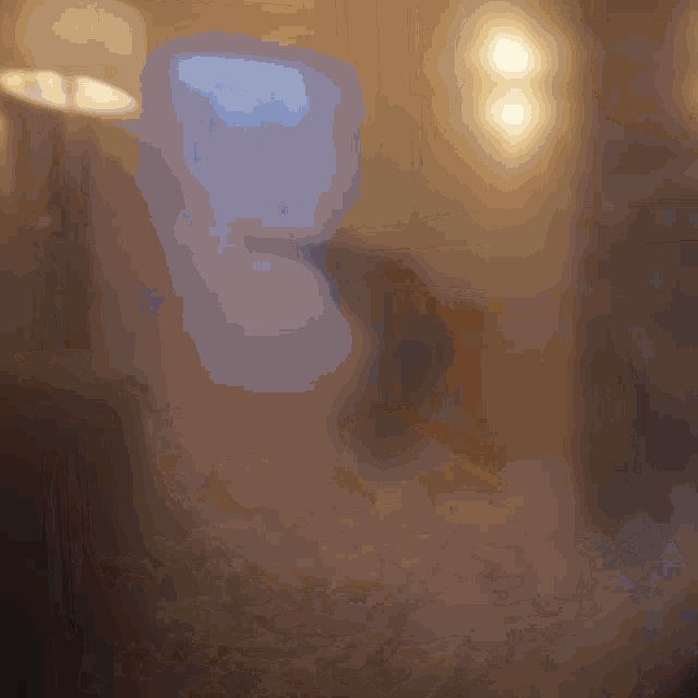 a blurred image of a person 's face with the number 5 visible