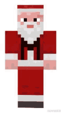 a santa claus minecraft skin with a white beard