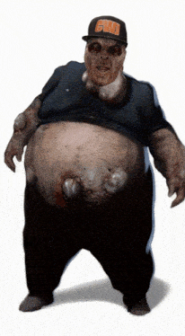 a zombie wearing a hat that says gwd
