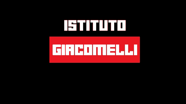 a black background with a red square that says ' istituto giacomelli '