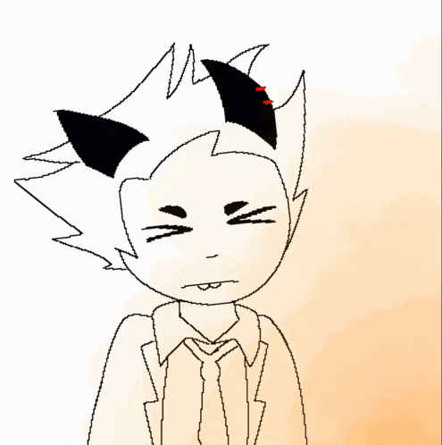 a drawing of a person with a cat ear