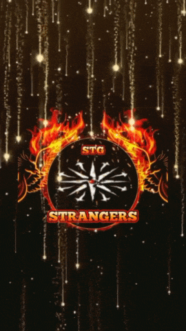 a logo for stg strangers with a star in the center