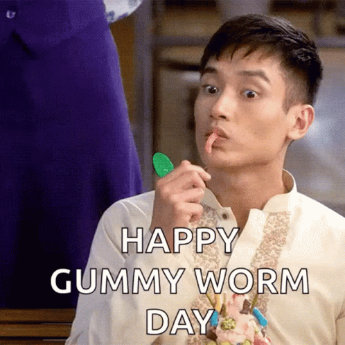 Gummy Worms Eat GIF - Gummy Worms Eat Thumbs Up GIFs