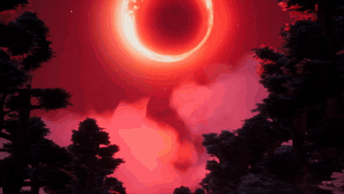 a painting of a black hole in the sky