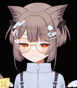 a girl with cat ears and glasses is wearing a sweater that says cyn