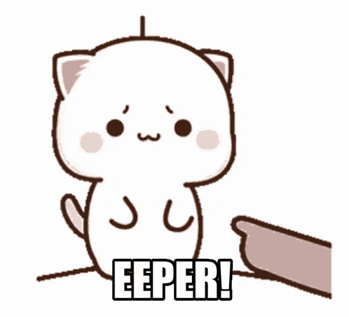 a cartoon cat is being pummeled by a person 's hand .