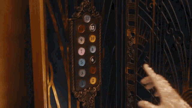 a woman 's hand is pointing at the number 2 button